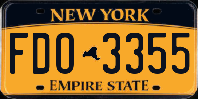 NY license plate FDO3355