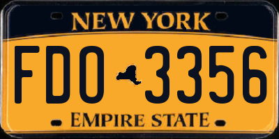 NY license plate FDO3356