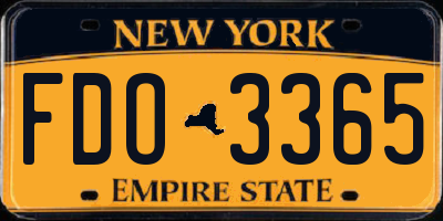 NY license plate FDO3365