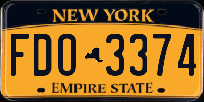 NY license plate FDO3374