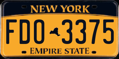 NY license plate FDO3375