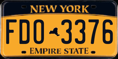 NY license plate FDO3376