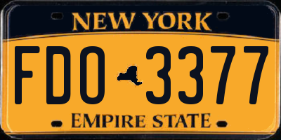 NY license plate FDO3377