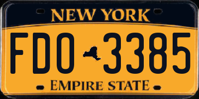 NY license plate FDO3385