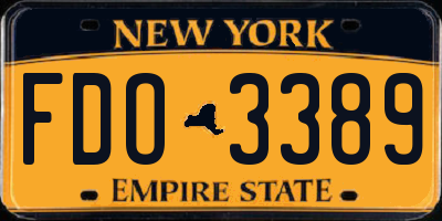 NY license plate FDO3389