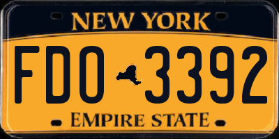 NY license plate FDO3392