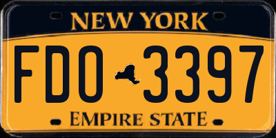 NY license plate FDO3397