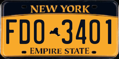 NY license plate FDO3401