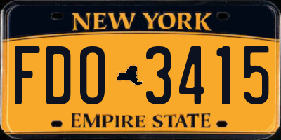 NY license plate FDO3415