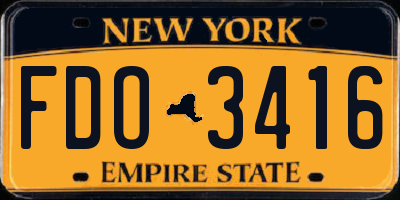 NY license plate FDO3416