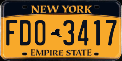 NY license plate FDO3417