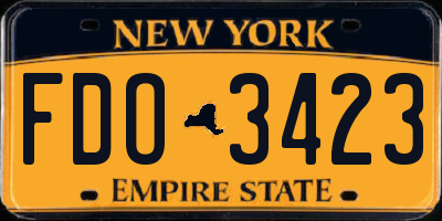 NY license plate FDO3423