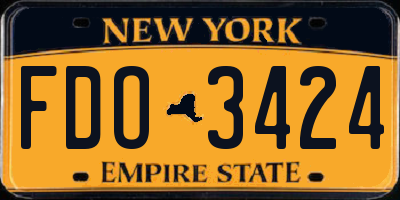 NY license plate FDO3424