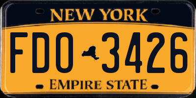 NY license plate FDO3426