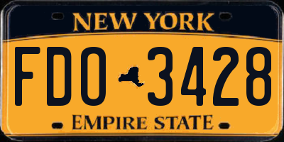 NY license plate FDO3428
