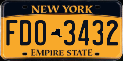 NY license plate FDO3432