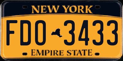 NY license plate FDO3433