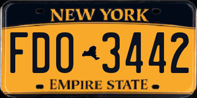 NY license plate FDO3442