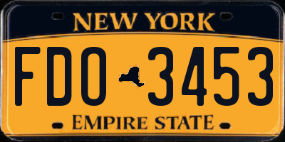 NY license plate FDO3453