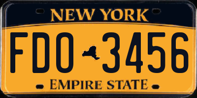 NY license plate FDO3456