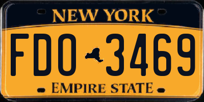 NY license plate FDO3469