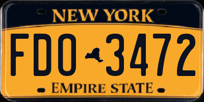 NY license plate FDO3472