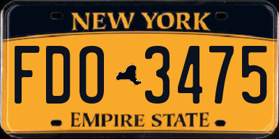 NY license plate FDO3475