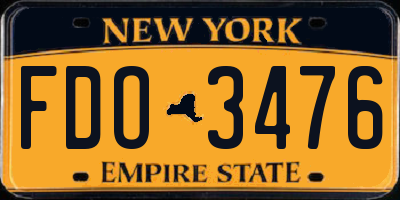 NY license plate FDO3476