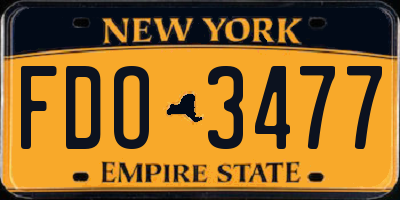 NY license plate FDO3477