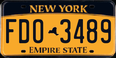 NY license plate FDO3489