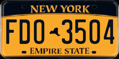 NY license plate FDO3504