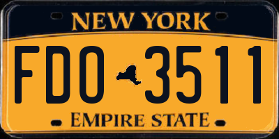 NY license plate FDO3511