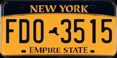 NY license plate FDO3515