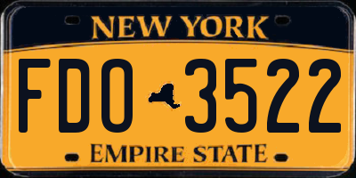 NY license plate FDO3522