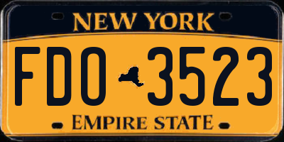 NY license plate FDO3523
