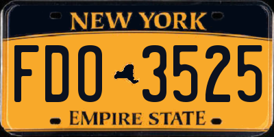 NY license plate FDO3525