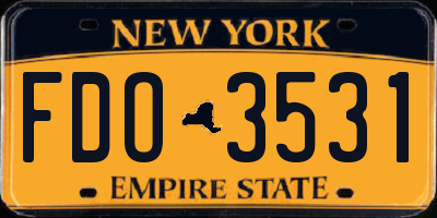 NY license plate FDO3531