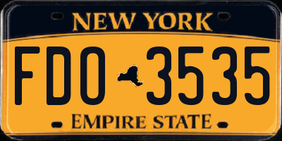 NY license plate FDO3535