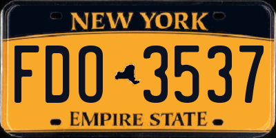 NY license plate FDO3537