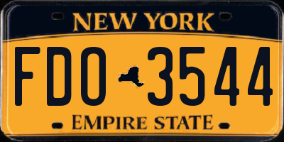 NY license plate FDO3544