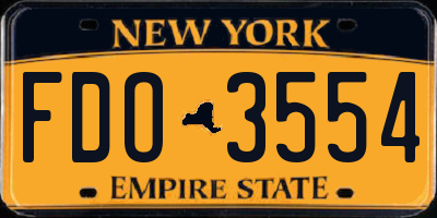 NY license plate FDO3554