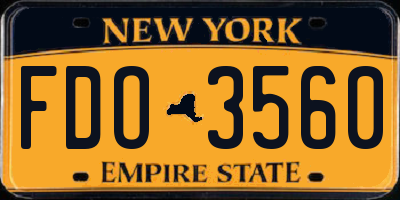 NY license plate FDO3560