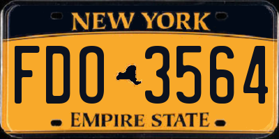 NY license plate FDO3564
