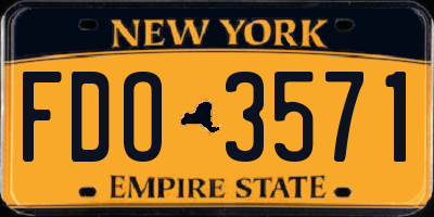 NY license plate FDO3571