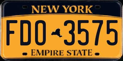 NY license plate FDO3575
