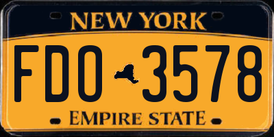 NY license plate FDO3578