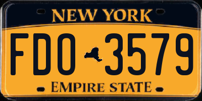 NY license plate FDO3579