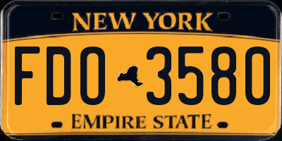 NY license plate FDO3580