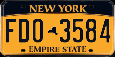 NY license plate FDO3584