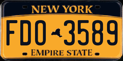 NY license plate FDO3589